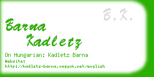 barna kadletz business card